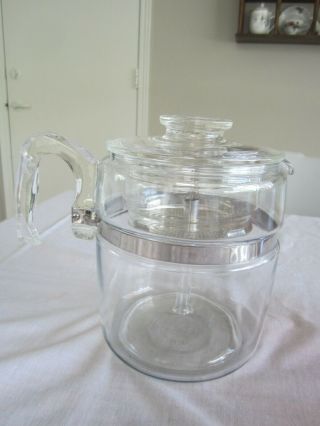 Vintage Pyrex Glass Percolator Coffee Pot - 9 Cups Complete Made In Usa