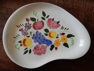 Stangl Fruit And Flowers Vintage Hand Painted Oval/kidney Serving Platter