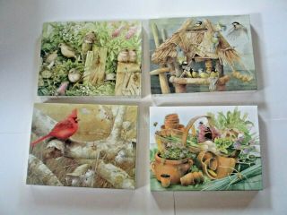 4 Complete 500 Piece Vintage Springbok Puzzles.  A Marjolein Bastin Series.