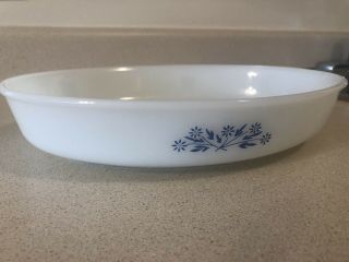 Vintage Dynaware White Casserole Dish With Blue Flowers