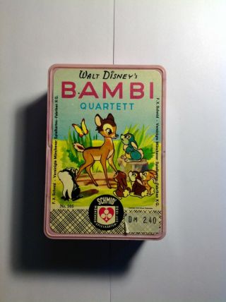 Walt Disney‘s Bambi Quartett Schmid Card Game - Playing Cards - Vintage