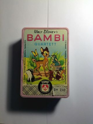 WALT DISNEY‘S BAMBI QUARTETT SCHMID CARD GAME - PLAYING CARDS - VINTAGE 2