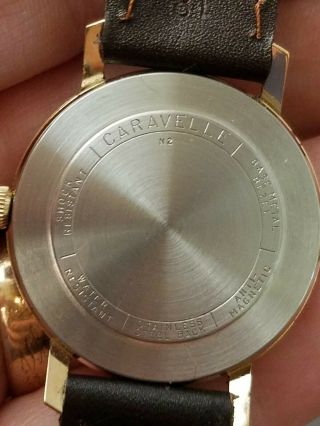 VINTAGE 1972 Caravelle Watch 7 Jewels 34.  9mm Keeps good time 8