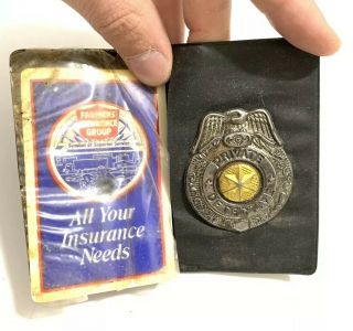 Vintage 1971 Metal Private Detective Badge Carry Case Pi Agent 4 " X 2.  5 "