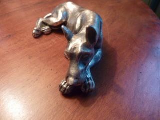 Vintage Italy Peltro pewter paperweight Great Dane dog 5 inches 2