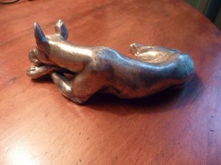 Vintage Italy Peltro pewter paperweight Great Dane dog 5 inches 3