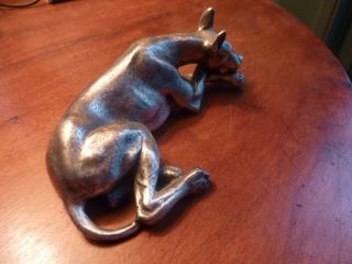 Vintage Italy Peltro pewter paperweight Great Dane dog 5 inches 4