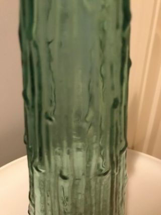 Vtg Mid Century Green Glass Genie Bottle With Stopper Empoli? 5