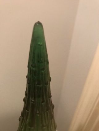 Vtg Mid Century Green Glass Genie Bottle With Stopper Empoli? 8