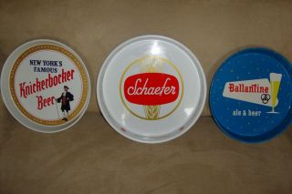 3 - Vintage Breweriana Beer Trays Ballantine Schaefer Knickerbocker