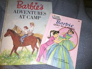 Vintage Barbie Goes To A Party - Adventures At Camp Books Hardcover Easy Reader