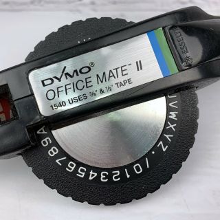 Vintage Dymo Office Mate Ii Label Maker 1540 Embossing Uses 3/8 " & 1/2 " Tape