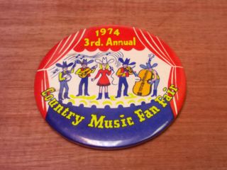 Vintage 3rd Annual 1974 Nashville Country Music Fan Fair Event Pin Button