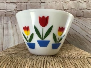 Gorgeous Vintage Fire King Tulip Mixing Bowl Large 9 " Vtg