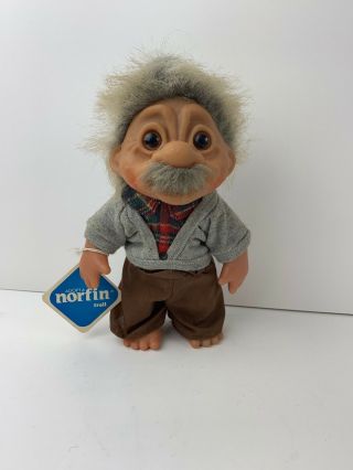 Vintage 1984 Thomas Dam Troll Doll 9 " Denmark Norfin Harry With Tag T2