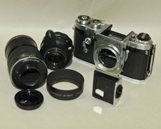 Vintage TOPCON Automatic SLR Camera topcor 5.  8cm 1.  8 & 13.  5cm 3.  5 Lens FIX/PARTS 5