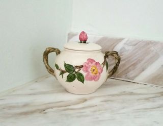 Vintage Franciscan Ware Desert Rose Double Handled Sugar Bowl With Lid 49 - 53