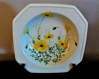 Vintage Mikasa Buttercup Salad Plate Yellow Flowers Green Leaves Octagonal