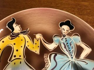 VINTAGE MID CENTURY SASCHA BRASTOFF COUNTRY WESTERN SQUARE DANCE PLATE SIGNED 2