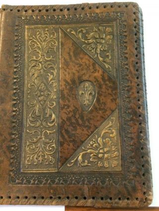 Vintage Leather Book Cover With Design