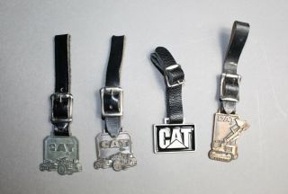 1048: Vintage 4 Caterpillar Watch Fobs With Straps