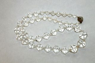 Vintage Miriam Haskell Clear Acrylic Crystal Necklace 30.  5 "
