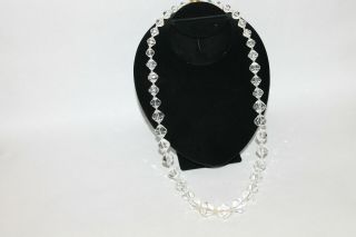 Vintage Miriam Haskell Clear Acrylic Crystal Necklace 30.  5 