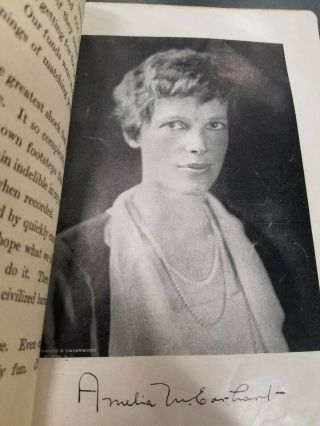 20 hrs.  40 min.  SIGNED by AMELIA EARHART Second Printing 1928 Autographed 3