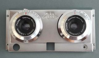 Iloca 3D Stereo Lens pair Steinheil München Cassarit f2.  8/35mm in Prontor - SVS 2
