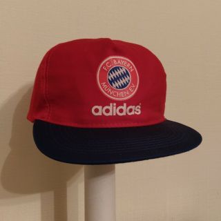 Vtg Adidas Fc Bayern Munich Soccer Football Snap Back Hat Cap Red Blue Adjustabl