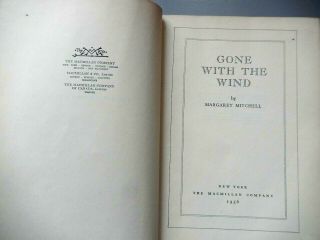 GONE WITH THE WIND,  by MARGARET MITCHELL,  October 1936 PRINTING 5
