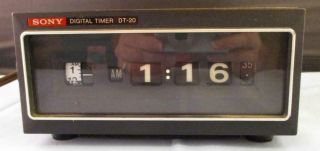 Vintage Sony Digital Timer Dt - 20 Faux Wood Grain Perfectly Alarm Clock