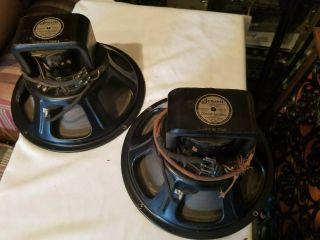 Pair Jensen A12 Field Coil Speakers 8 Ohm 5k 250k 7