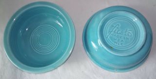 2 Vintage Homer Laughlin Fiesta Ware Turquoise 5.  5 " Fruit/berry/nappy Bowls