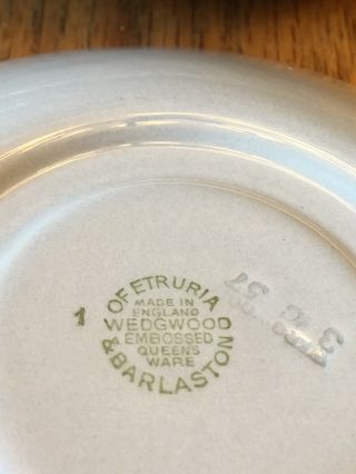 8 Vintage Wedgwood Of Etruria & Barlaston Embossed Queensware saucer Minty 1957? 2