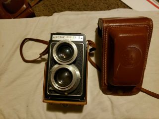 Vintage Kodak Reflex Ii W/ Leather Case Kodamatic Shutter Camera