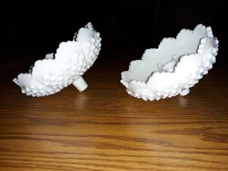 Vintage Fenton Hobnail Milk Glass Toppers For Candle Stick Holders