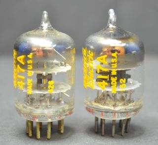 WESTERN ELECTRIC WE - 417A 5842 NOS PERFECT MATCHED PAIR - CLOSE CODES FROM 1950s 2