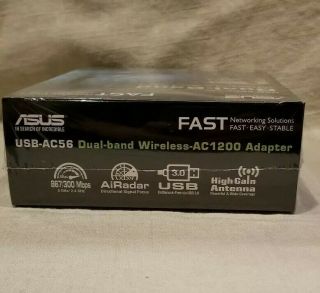 ASUS USB - AC56 Dual - Band Wireless - AC1300 USB 3.  0 Wi - Fi Adapter in Package NIB 5