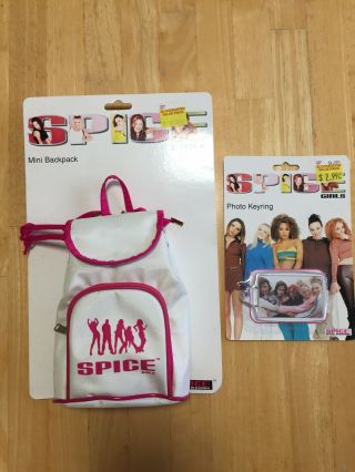 Vintage Spice Girls Mini Backpack Photo Key Ring Like On Cards