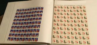 Album FULL of sheets of Vintage Christmas Seals Stamps 1950 ' s - 1970 ' s 3