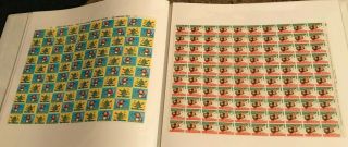Album FULL of sheets of Vintage Christmas Seals Stamps 1950 ' s - 1970 ' s 5