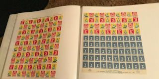 Album FULL of sheets of Vintage Christmas Seals Stamps 1950 ' s - 1970 ' s 6