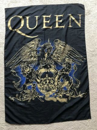 Queen Banner Flag Wall Hanging 1994 Freddie Mercury Tapestry Vintage Memorabilia