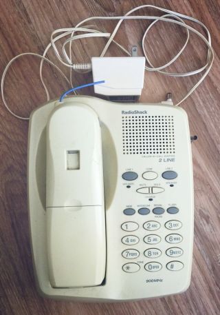 Radioshack 2 - Line Cordless Vintage Phone 900 Mhz