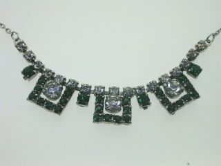 Vintage 1940’s Green and White Glass Costume Jewellery Necklace Wartime Glamour 2