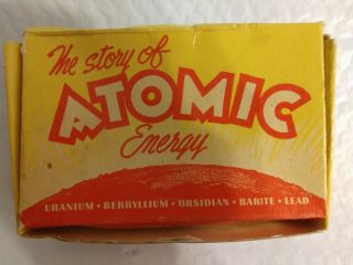 Vintage 1950s The Story Of Atomic Energy Visual Aid Rocks Uranium Berryllium