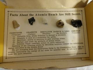 Vintage 1950s The story of Atomic energy visual aid rocks Uranium Berryllium 2