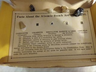 Vintage 1950s The story of Atomic energy visual aid rocks Uranium Berryllium 4
