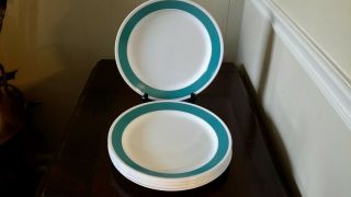 Vintage Correlle Sundance Teal Dinner Plates 10 1/4 " Set Of 8